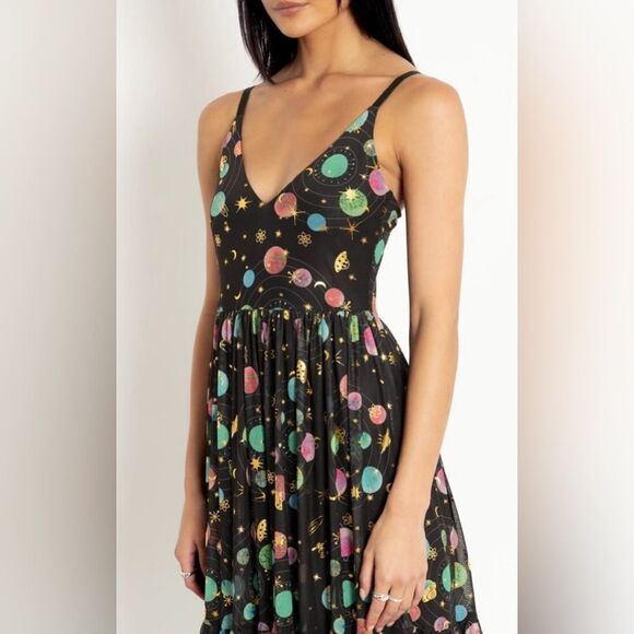 Blackmilk space tourist midi maxi tiered novelty planet ufo funky fun dress med - Picture 1 of 12